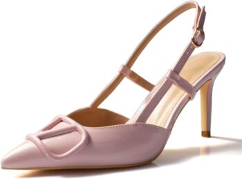 Women's high-heeled back-lace sandals, pointed-toe stilettos, slip-on buckle high heels, open-back evening party/prom dress shoes, sizes 5.5-12US