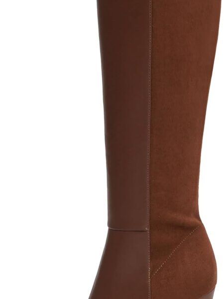 Knee High Boots Women Pointed Toe Stiletto Heel Fall Tall Boots Elastic Leather Long Boots Side Zipper