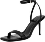 Women's square-toe open-toe stiletto sandals, lace-up ankle-strap sandals, comfortable dress party shoes