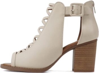 Women's open-toe cross-strap high-heeled fashion sandals with adjustable ankle strap