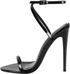 Strap-up stilettos, ankle-strap buckle high-heeled sandals, sexy and comfortable open-toe round-toe high heels, suitable for everyday party wear