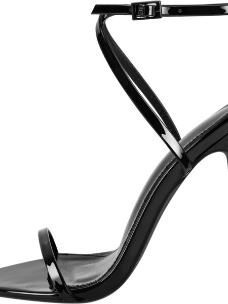 Strap-up stilettos, ankle-strap buckle high-heeled sandals, sexy and comfortable open-toe round-toe high heels, suitable for everyday party wear