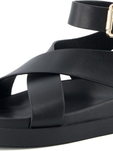 Womens Ankle Wrap Molded Footbed Sandal with Adjustable Strap | Non-Slip Outsole | Womens Platform Sandals | Comfortable Summer Shoes | Wide Widths Available