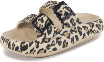 Sandals for Women and Men - Pillow Slippers - Double Buckle Adjustable Slides - EVA Flat Sandals