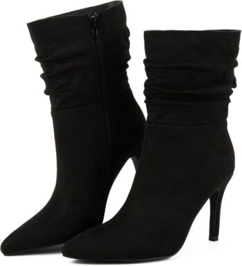 Women's Stiletto High Heel Boots Slouchy Ankle Boots Sexy Dress Boots