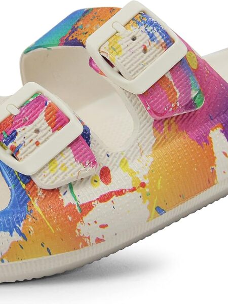 Sandals — Pillow Slides — Double-Buckle Adjustable Slides — EVA Flat Sandals