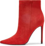 Women Heeled Ankle Booties,Sexy Pointed Toe 4 inch Stiletto High Heel Fashion Ankle & Booties with Side Zipper High Heel Boots Dress Evening Party Boots Shoes