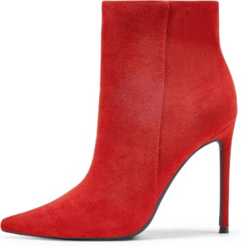 Women Heeled Ankle Booties,Sexy Pointed Toe 4 inch Stiletto High Heel Fashion Ankle & Booties with Side Zipper High Heel Boots Dress Evening Party Boots Shoes